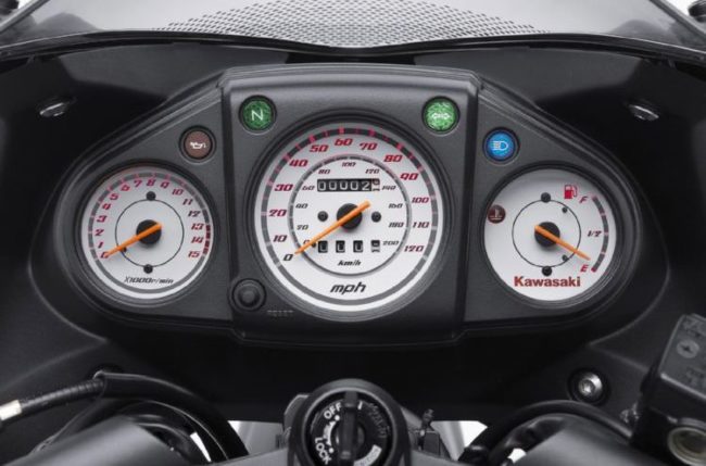 Внешний вид панели приборов японского мотоцикла Kawasaki Ninja 250
