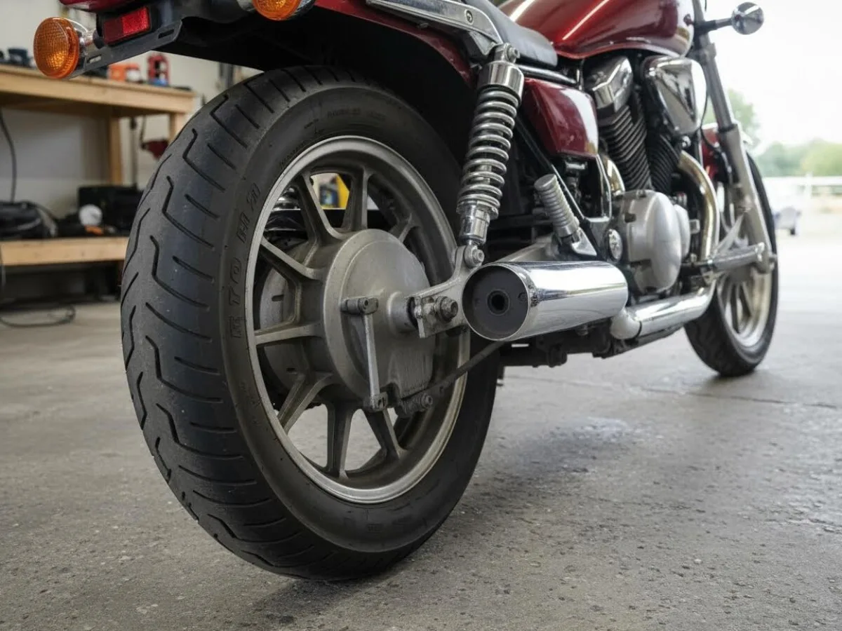 Заднее колесо байка Honda Magna 750 с карданным приводом