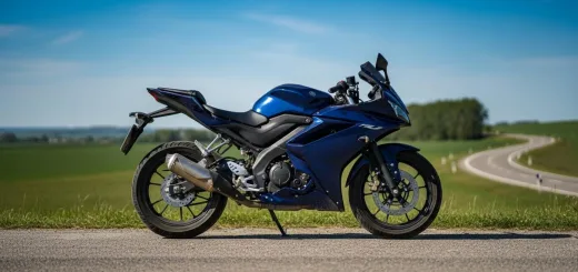 Yamaha Yzf R125 в тёмном цвете вид сбоку