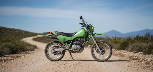 Зелёный Кавасаки KL250 Super Sherpa вид сбоку