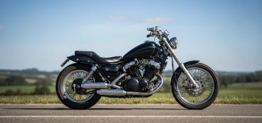 Yamaha Virago XV 125 в кастоме вид сбоку чёрный цвет