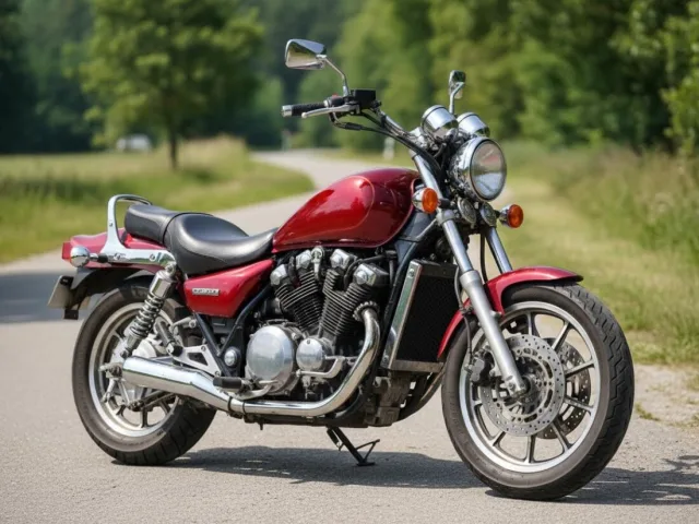 Фото японского круизера Honda Magna 750 красного цвета