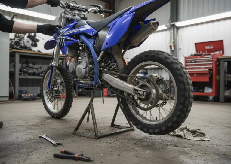 Крутящееся колесо на питбайке RegulMoto 125 кубов