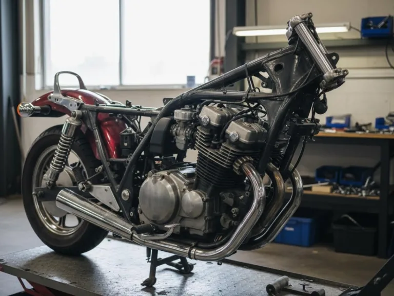 Стальная рама на японском мотоцикле модели Honda Magna 750
