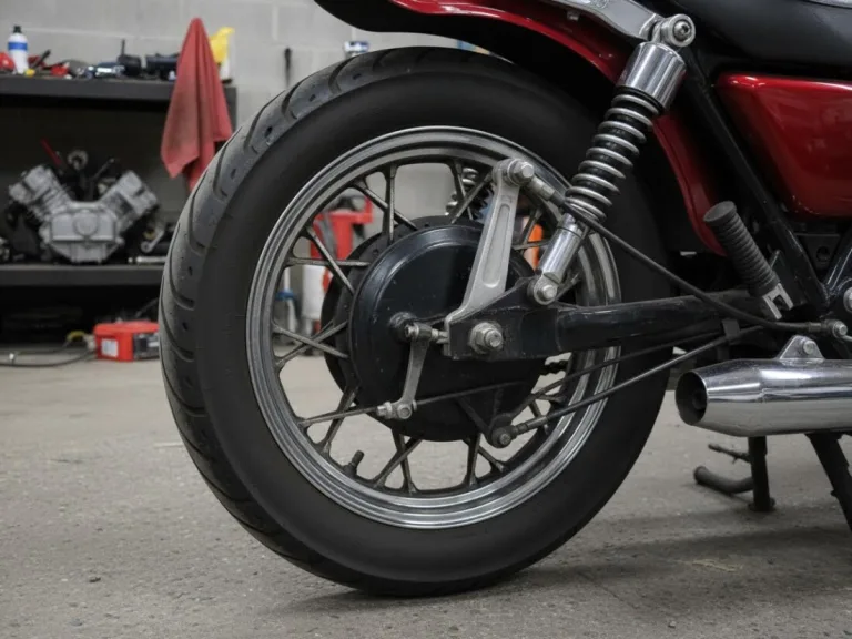 Барабанный тормоз на заднем колесе байка Honda Magna 750