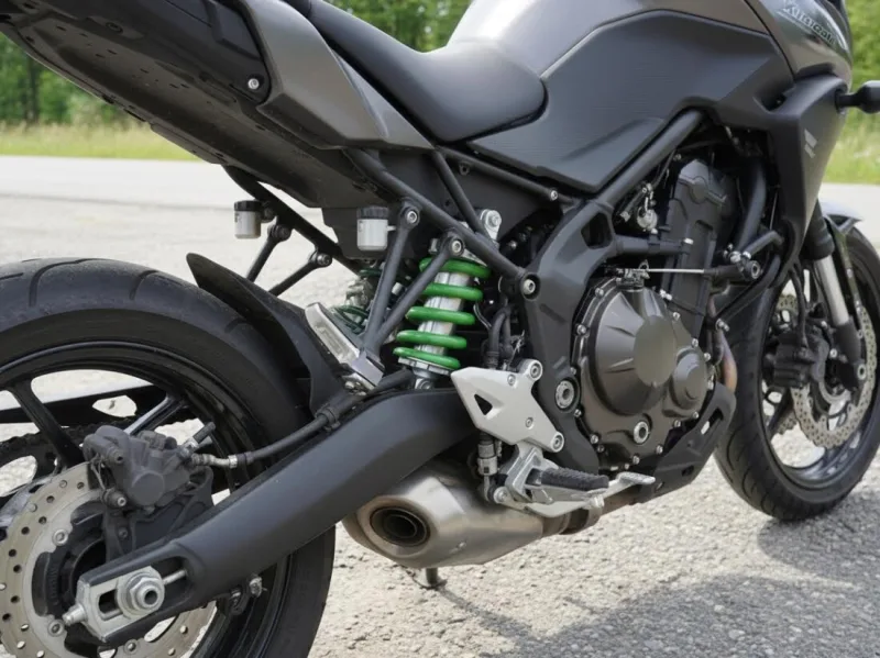 Задний моноамортизатор на байке Kawasaki KLE Versys 650 японского происхождения