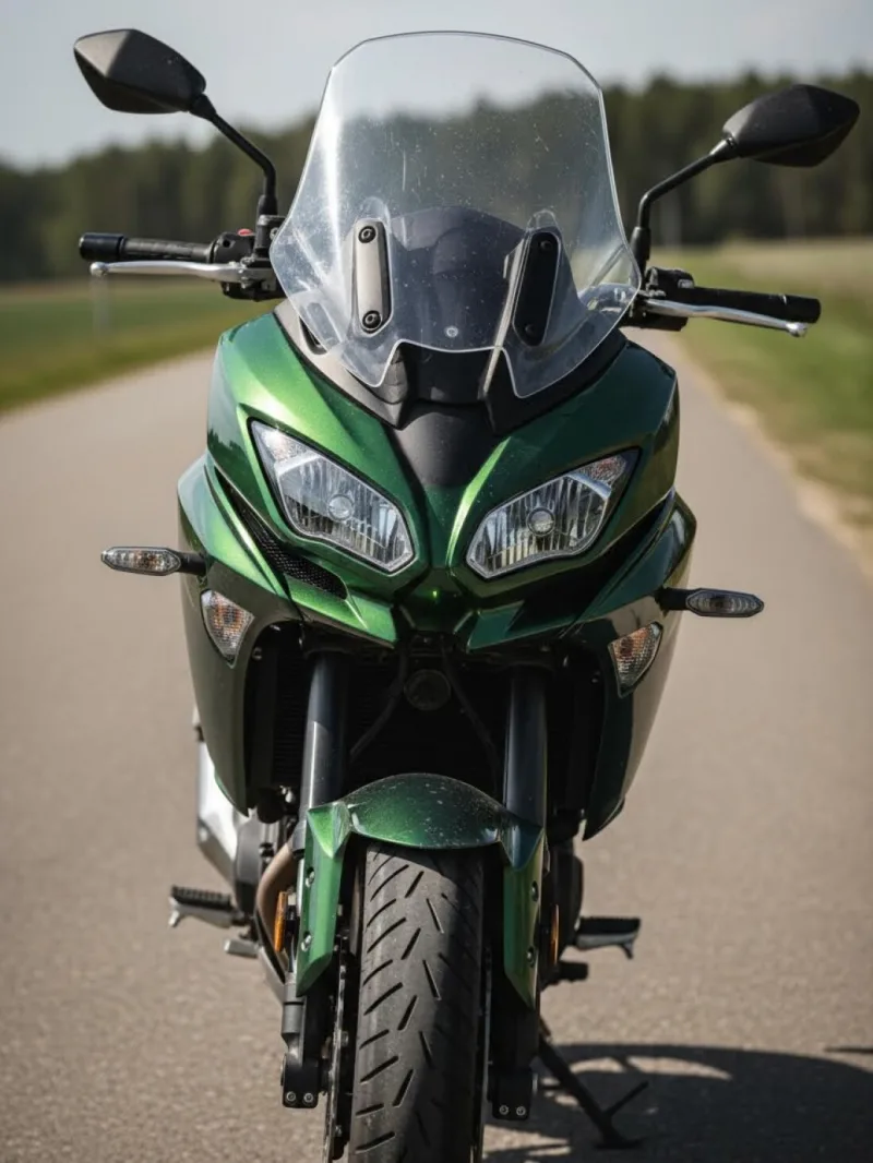 Передняя оптика байка Kawasaki KLE Versys 650 с ветровым стеклом