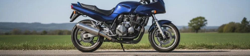 Kawasaki Xanthus 400 в тёмном цвете вид сбоку 1993 года