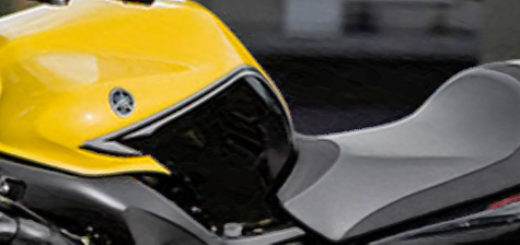 Yamaha FZ6 в желтом цвете вид сбоку на байк
