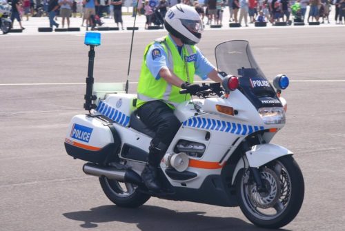 Белая окраска мотоцикла Honda ST 1100 Pan European в специальной полицейской комплектации