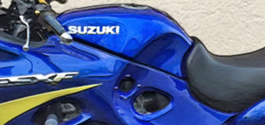 Сузуки Катана 2001 года выпуска вид сбоку в синем цвете
