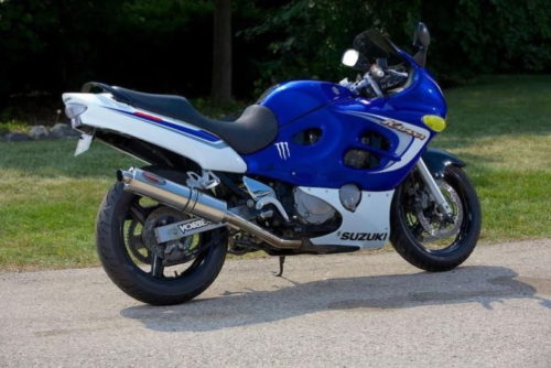 Сине-белая окраска мотоцикла Suzuki GSX 600 Katana